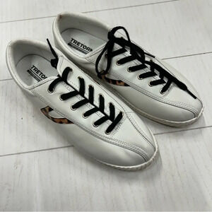Tretorn nylite plus white leather‎ leopard Womens 11 sneakers tennis shoes